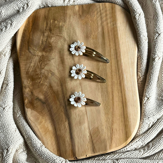 Haarclipje Bloem – Koperen Clip met Koperen Kern